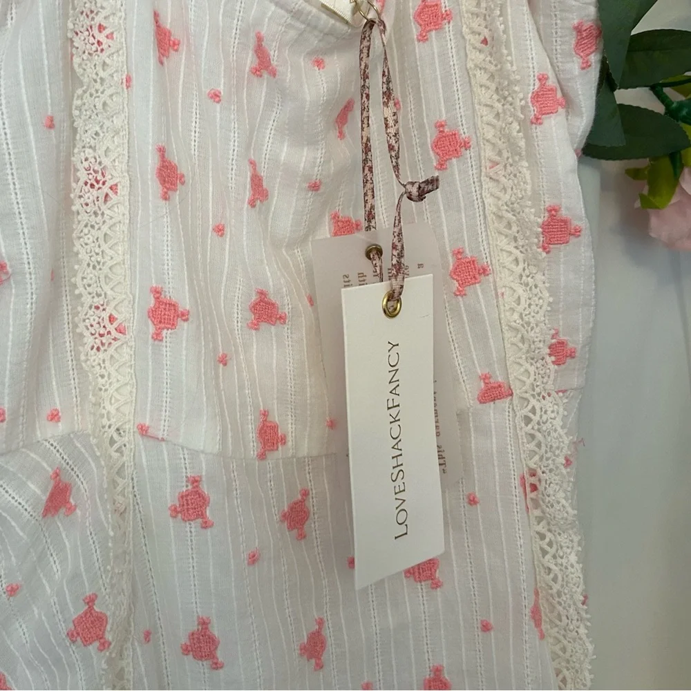 NWT Loveshackfancy Pink White Maxi Dress Jeanette Ryan size 2 BNWT - Picture 5 of 8